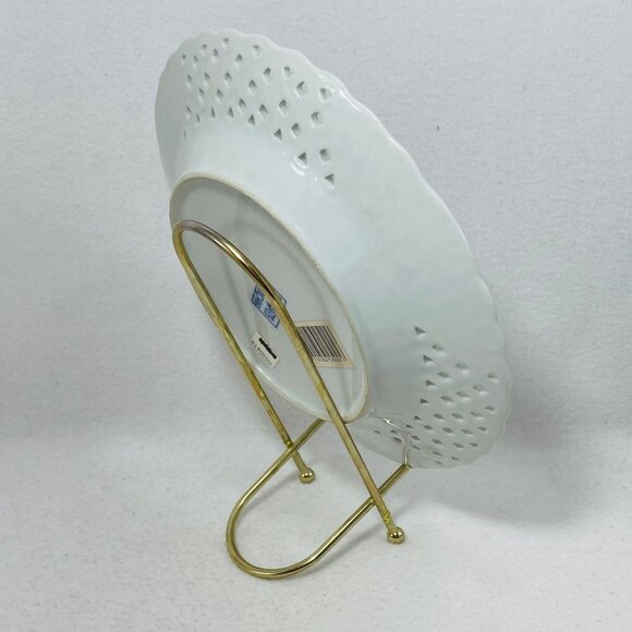 Pottery Drainer Colander Dish Basket Fruit Bread Plate 9" Asian Chinese Serving - Picture 3 of 10